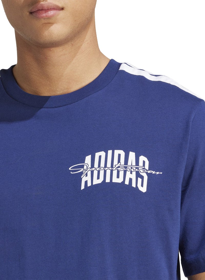 Adidas Collegiate Script Graphic T-Shirt - Image 3